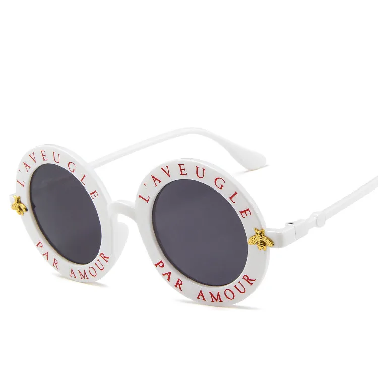 KOTTDO, сексуальные женские модные солнцезащитные очки, круглые металлические пчелиные Оттенки для женщин, солнцезащитные очки для мужчин, Gafas De Sol Mujer - Цвет линз: Белый