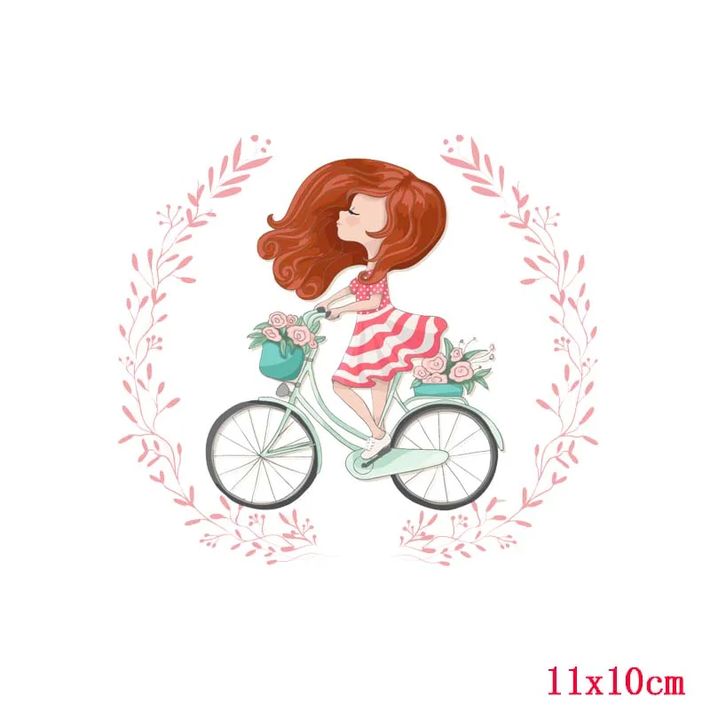 Pulaqi Beautiful Girls Iron-On Heat Transfers Vynil Heat Transfer Stickers Wholesale Patch For DIY Clothes Decor Applique Stripe - Цвет: Хаки