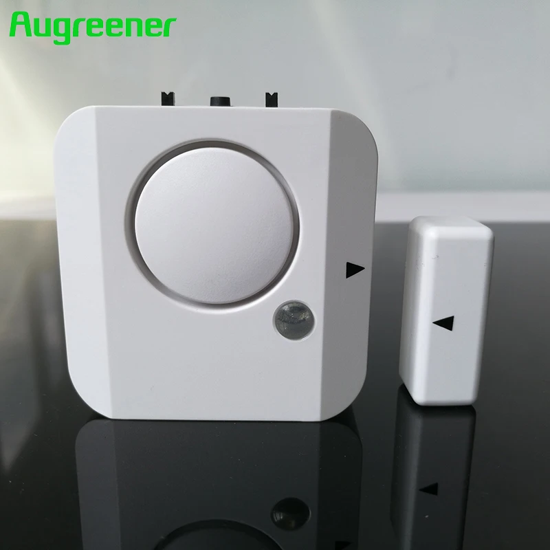 Augreener 2 pieces Door Alarms LED Light 100dB 120dB Loud Sound Lithium