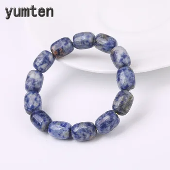 

Blue-veinstone Bracelet Natural Crystal Bead Chain Retro Men Ladies Fashion Gift Personality Fine Jewelry Balance Gothic