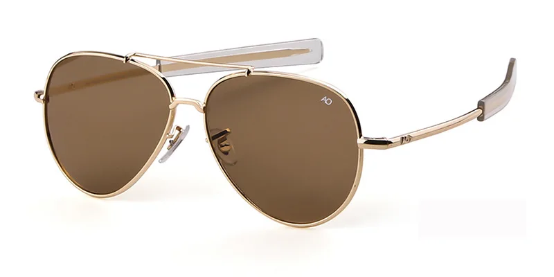 Авиационные солнцезащитные очки, мужские, wo, мужские,, американская армия, военные, оптические, AO 8057, солнцезащитные очки, пилот, очки, Oculos de sol masculino - Цвет линз: c2-gold-tea