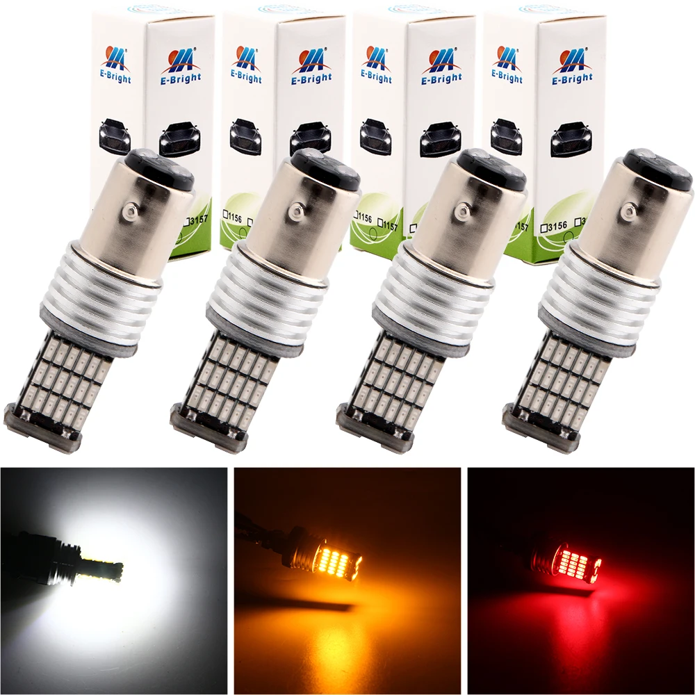 YM E Bright 4 шт. S25 1157 BAY15D 4014 45 SMD 12 В 24 Неполярные тормозные стояночные огни белый