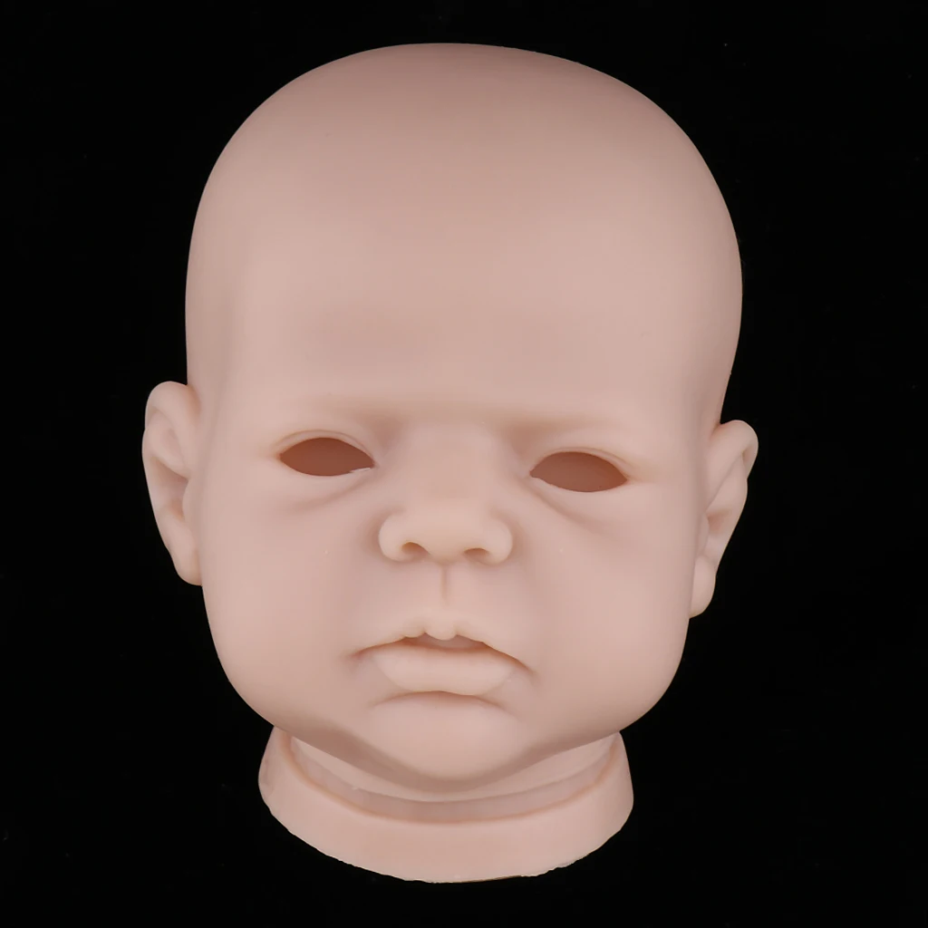 20'' Reborn Sleeping Doll Vinyl Head Sculpt Newborn Baby Head Mold Kit Unpainted Custom Part Normal Skin #3