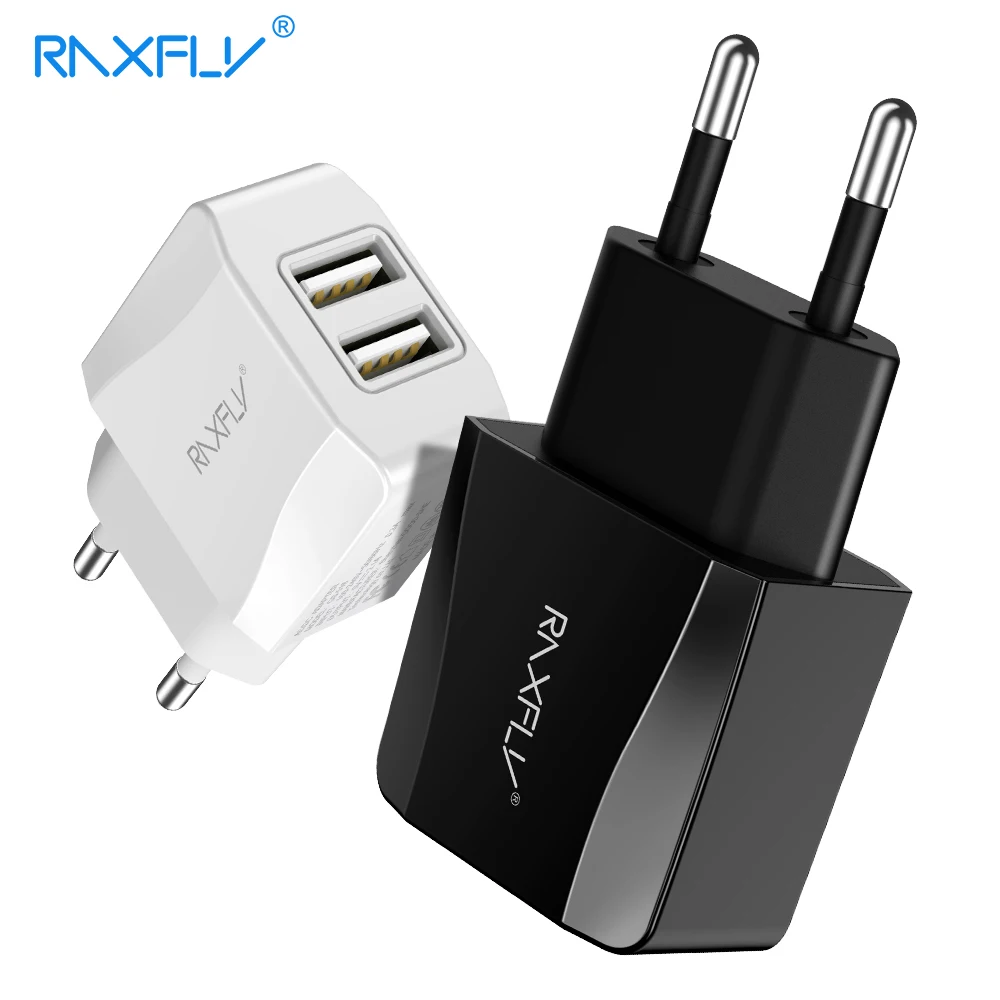 

RAXFLY Dual USB Charger For iPhone X 8 7 6 S 5S Fast Charging Mobile Phone Chargers Travel Wall USB Adapter For Samsung Xiao mi8
