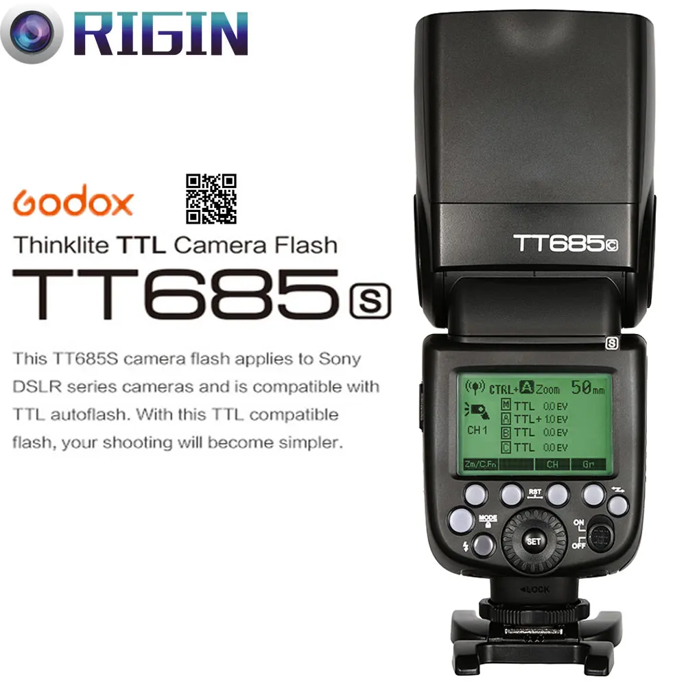 

Godox TTL II Autoflash TT685S Camera Flash 2.4G wireless HSS 1/8000s GN60 For Sony Cameras