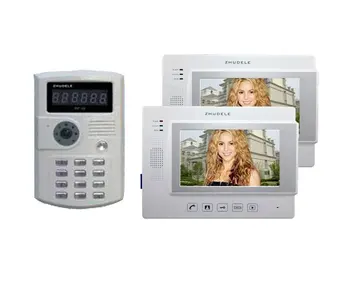 

ZHUDELE 7"color video door phone,CCD camera with ID card or password unlocked ,touch screen with SD CARD(1 to 2)