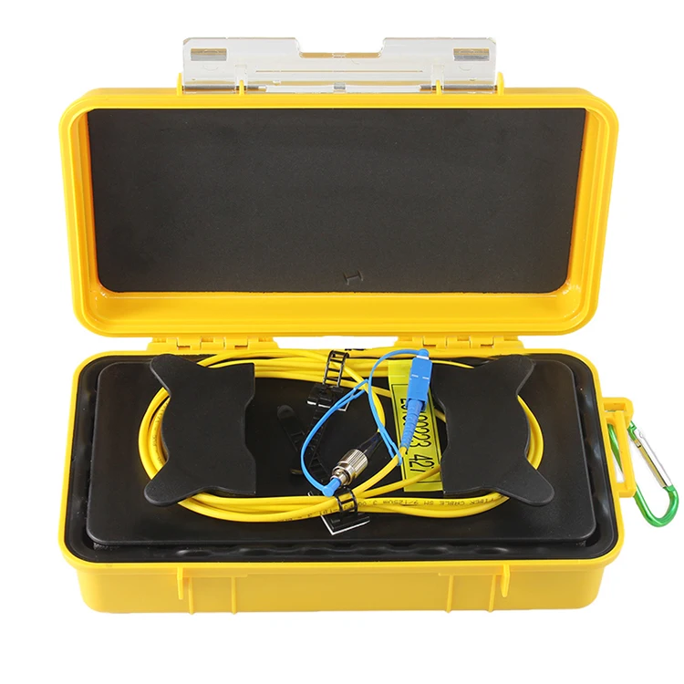 

Fiber Optic OTDR Launch Cable Box SM 1310/1550nm SC/UPC-FC/UPC Fiber Rings OTDR Dead Zone Eliminator