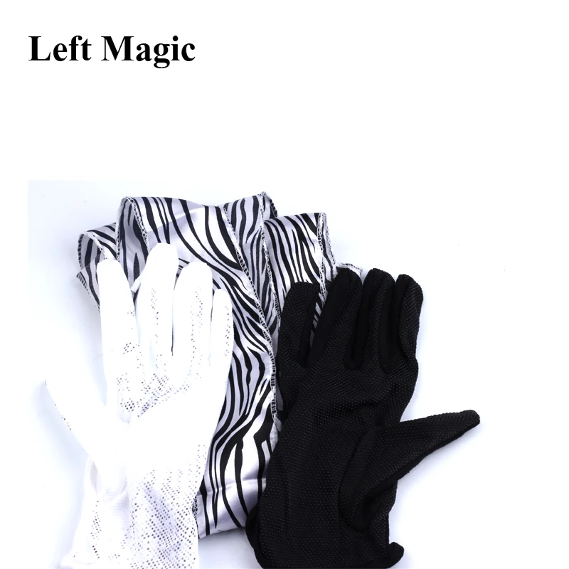 Перчатки Зебра шелк крупным планом волшебный трюк Профессиональный волшебник уличная сцена вечерние магические капли легко сделать E3077
