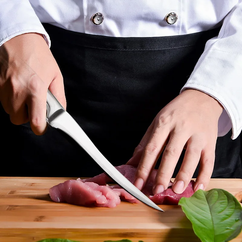 

Hoomall 1pc 7 Inch Practical Stainless Steel Kitchen Fillet Knife Eviscerate Fish Sculpture Knife Japanese Style Boning Knives