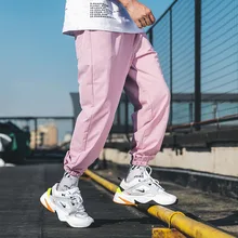 Уличная одежда, стильные свободные мужские модные штаны для бега, розовые, черные, по щиколотку, спортивные штаны, хип-хоп комбинезоны, штаны-шаровары, 4XL 5XL