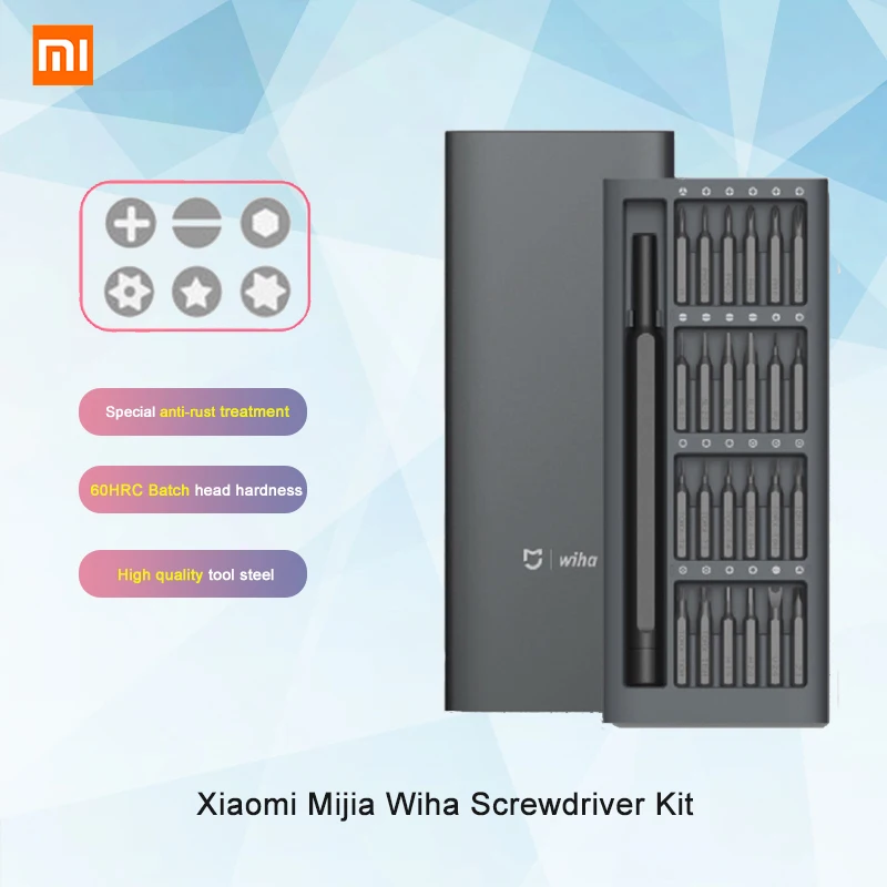 

Original Xiaomi Mijia Wiha Daily Use Screwdrive Kit 24 Precision Magnetic Bits Screw Driver Set AL Box xiao mi Smart Home #B3