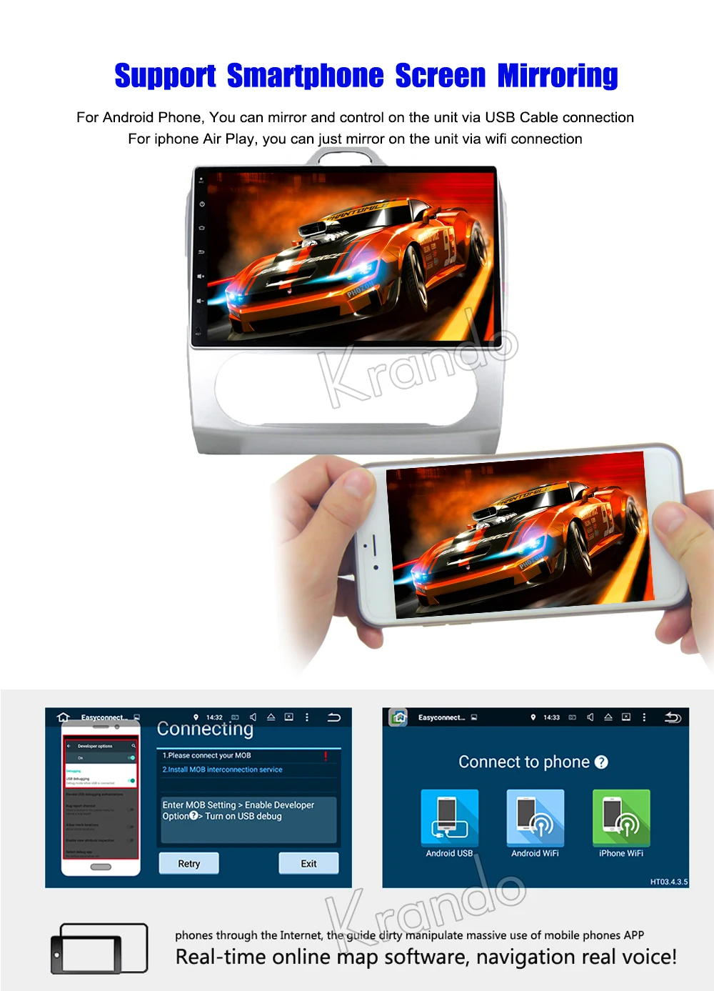 Sale Krando Android 8.1 10.1" IPS Full touch Big Screen car Multmedia system for FORD FOCUS 2005-2007 audio player gps navigation 8