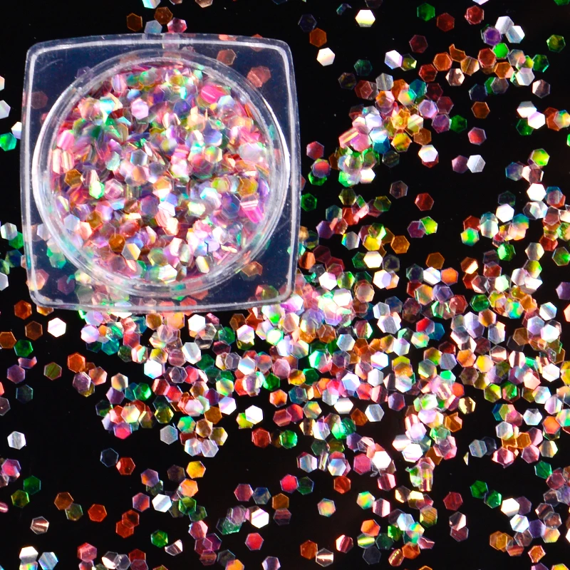 

ZKO 1 Bottle New Arrival 3d Sequin Laser Chameleon Mixed Colors Nail Glitter Paillettes Dazzling Mermaid DIY Manicure Sticker