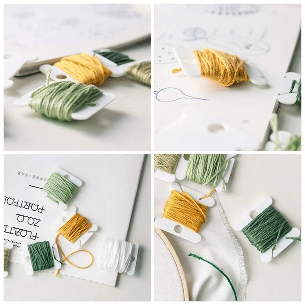 

120PCS Embroidery Floss Craft Thread Bobbin Cross Stitch Storage Holder Plastic Sewing Thread Board Card Craft Kit Sewing Tool 4