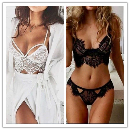 Suspenders Sexy Deep V Floral Lace Bra Beauty Back Push Up Bra Top