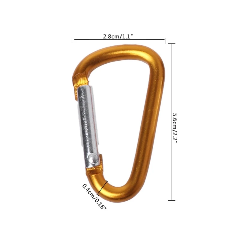 Горячее предложение! Распродажа! 10 шт./партия 6 см Спорт на открытом воздухе карабин для безопасности кемпинга Пряжка брелок походный Крюк Пряжка Цвет при доставке выбираются произвольно