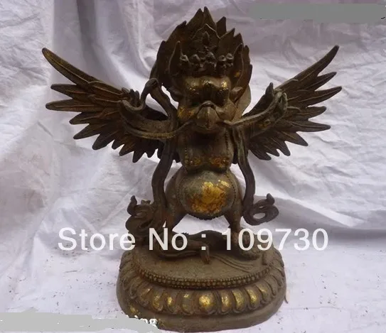 

bir 00982 12"Tibet Buddhism Bronze Gild Garuda Buddha Statue