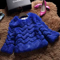 Стиль пальто из натурального кроличьего меха женская меховая куртка из кроличьего меха зимняя куртка из натурального меха подгонянного размера плюс F1076 - Цвет: blue
