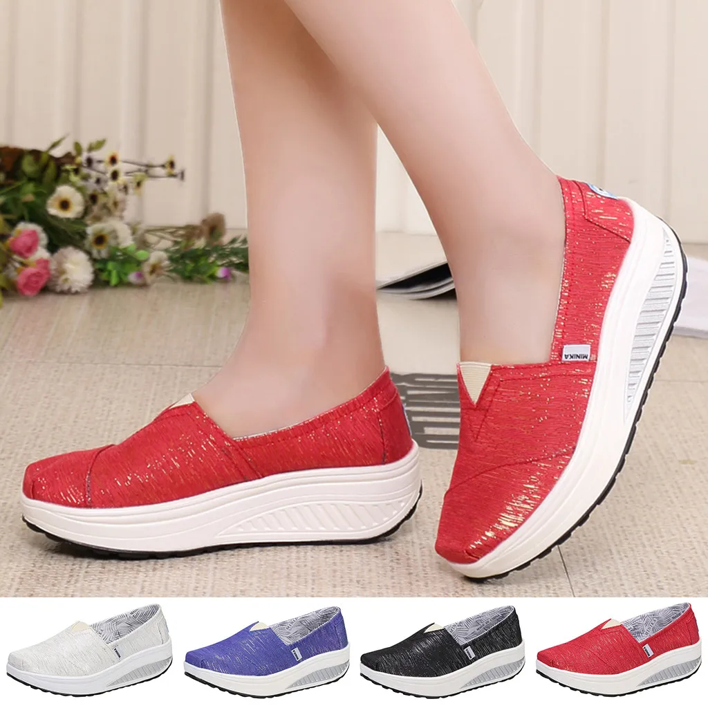 

summer shoes wedges shoes for women alpargatas de mujer chunky sneakers zapatos mujer 2019 Soft Bottom Comfortable ladies shoes