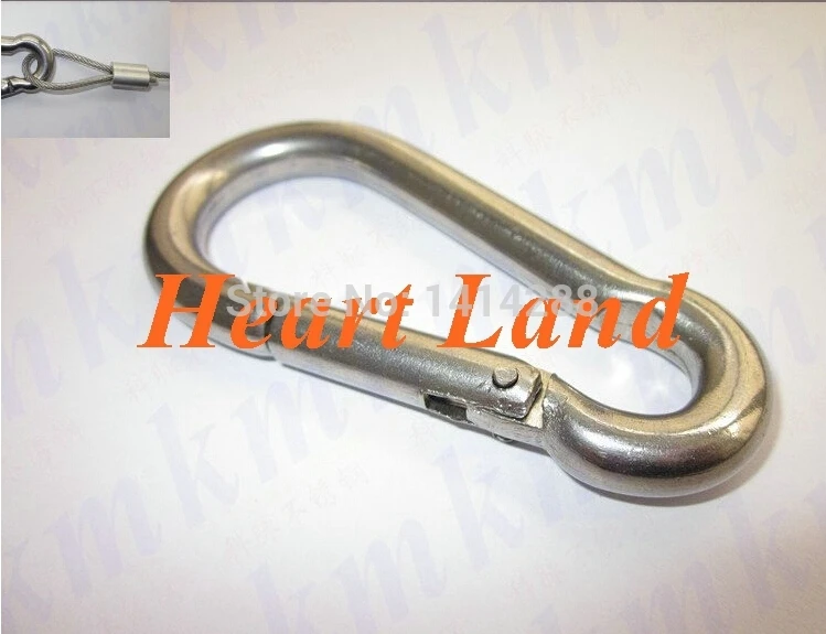 

50 Pcs M6X50MM Small Stainless Steel Carabiner Spring DIN5299C Snap Hooks Safety Clasp Carabiner