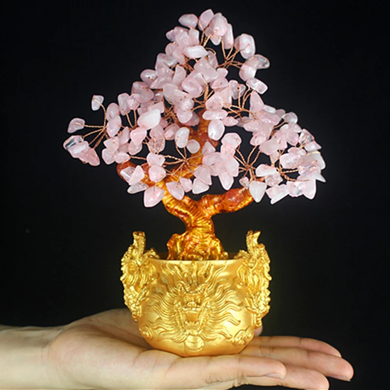 1pc x Feng Shui Money Lucky Rich Tree Craft Natural Crystal Office Home Room Decor