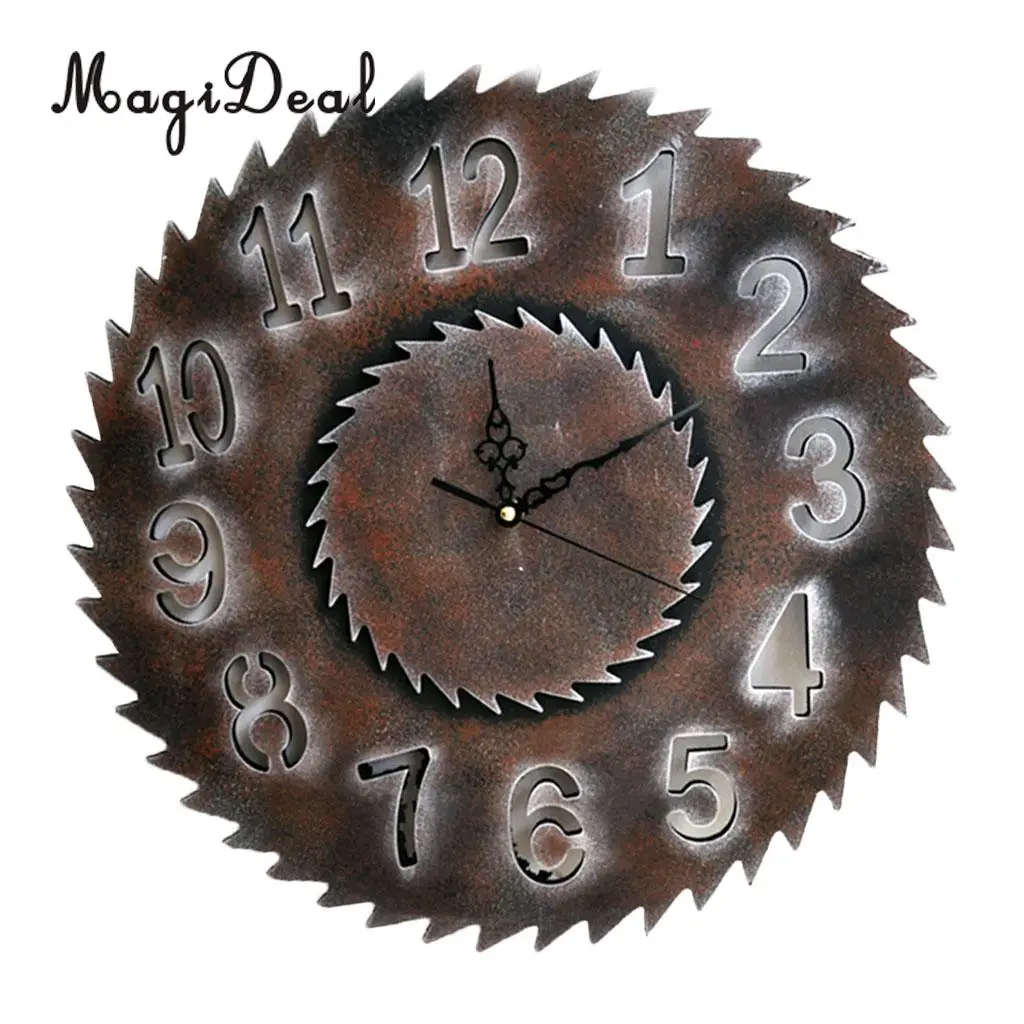 Industrial European Vintage 3D Rustic Decorative Gear Wooden Vintage Wall Clock