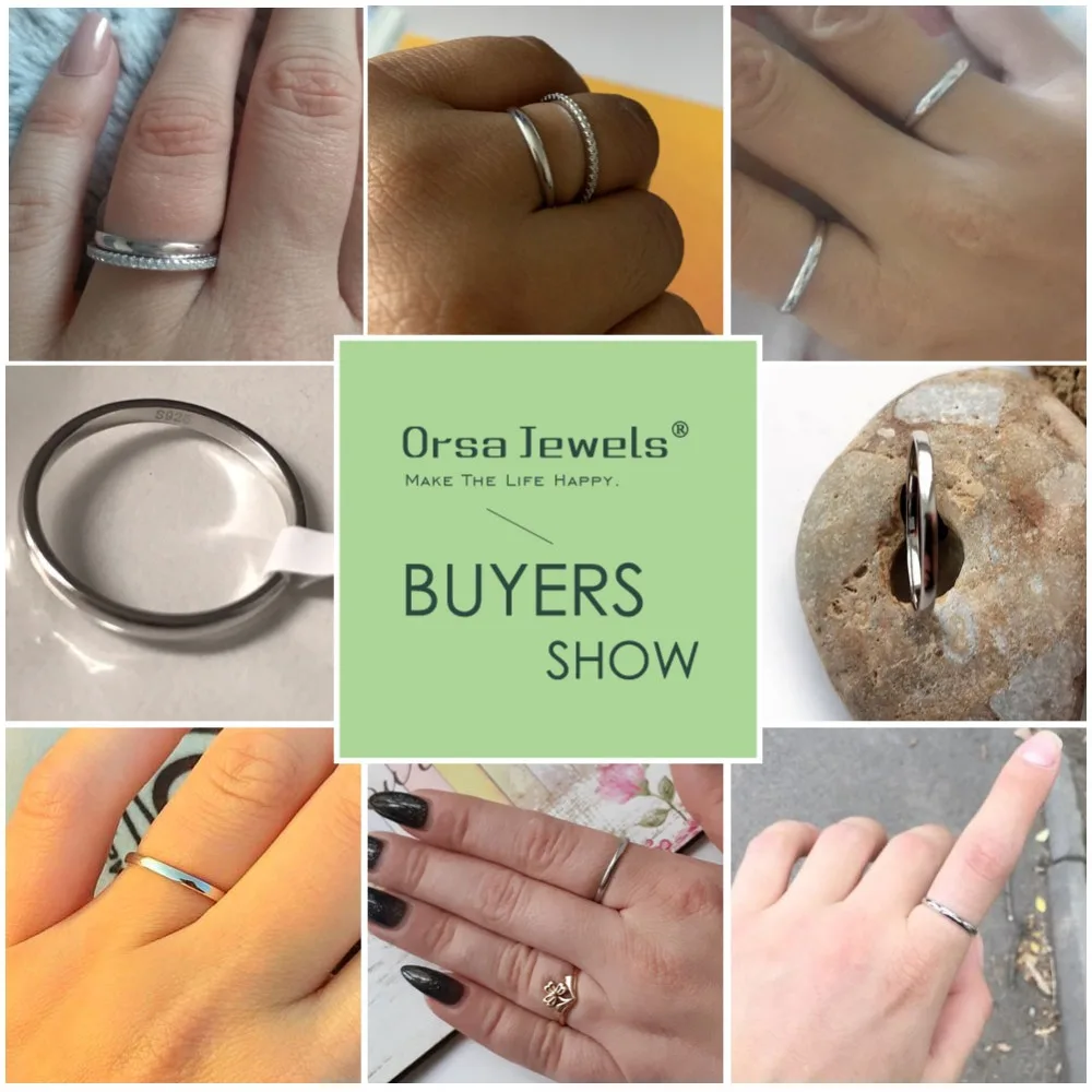 ORSA JEWELS 100% Real 925 Sterling Silver Rings for Women Simple 2019 Classic Wedding Ring Fashion Female Wholesale Jewelry SR74