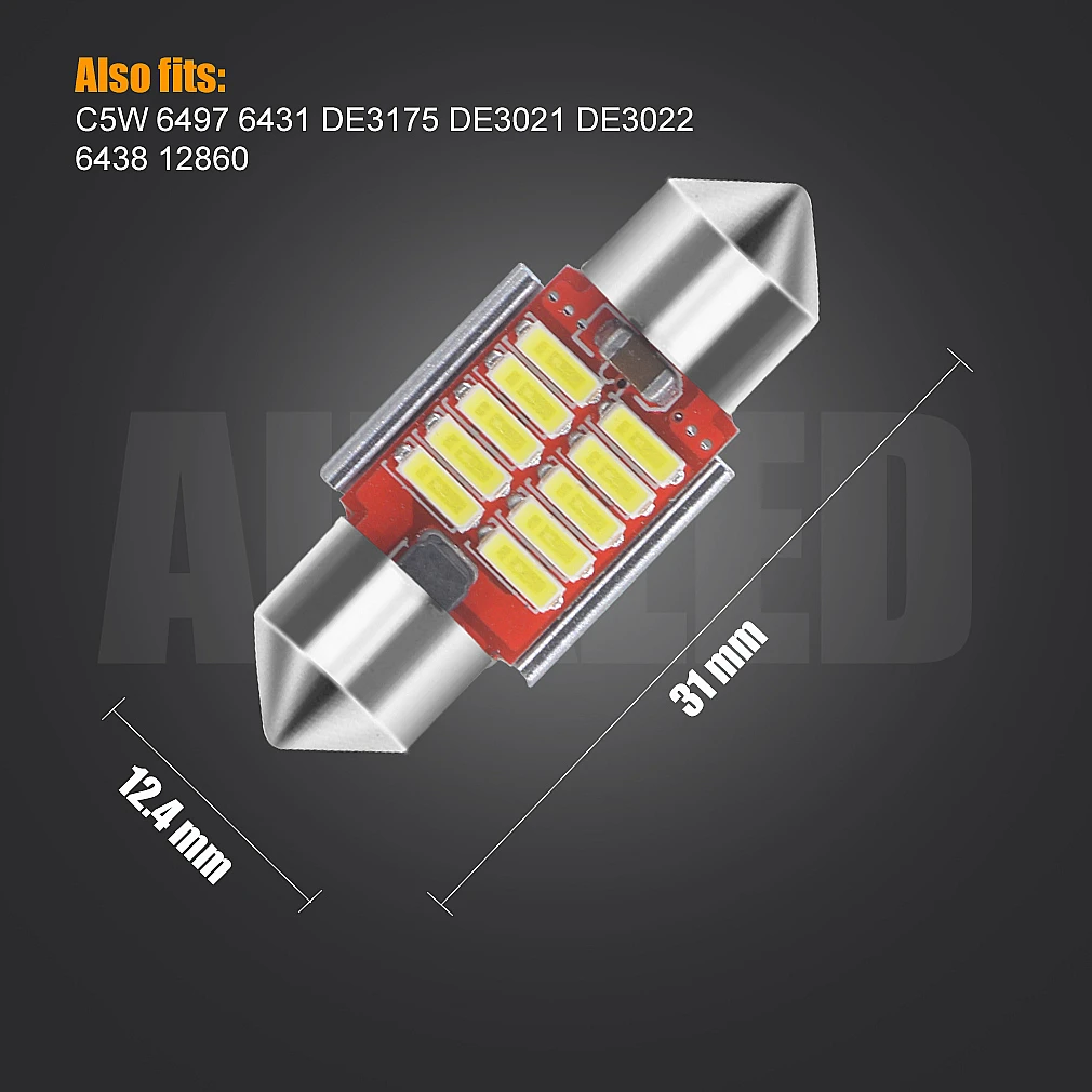 2 шт. DE3175 супер яркий 31 мм DE3021 DE3022 Автомобильный светодиодный светильник 6497 6431 купольная лампа для чтения карты гирлянда C5W лампы 4014 SMD DC 9-30V
