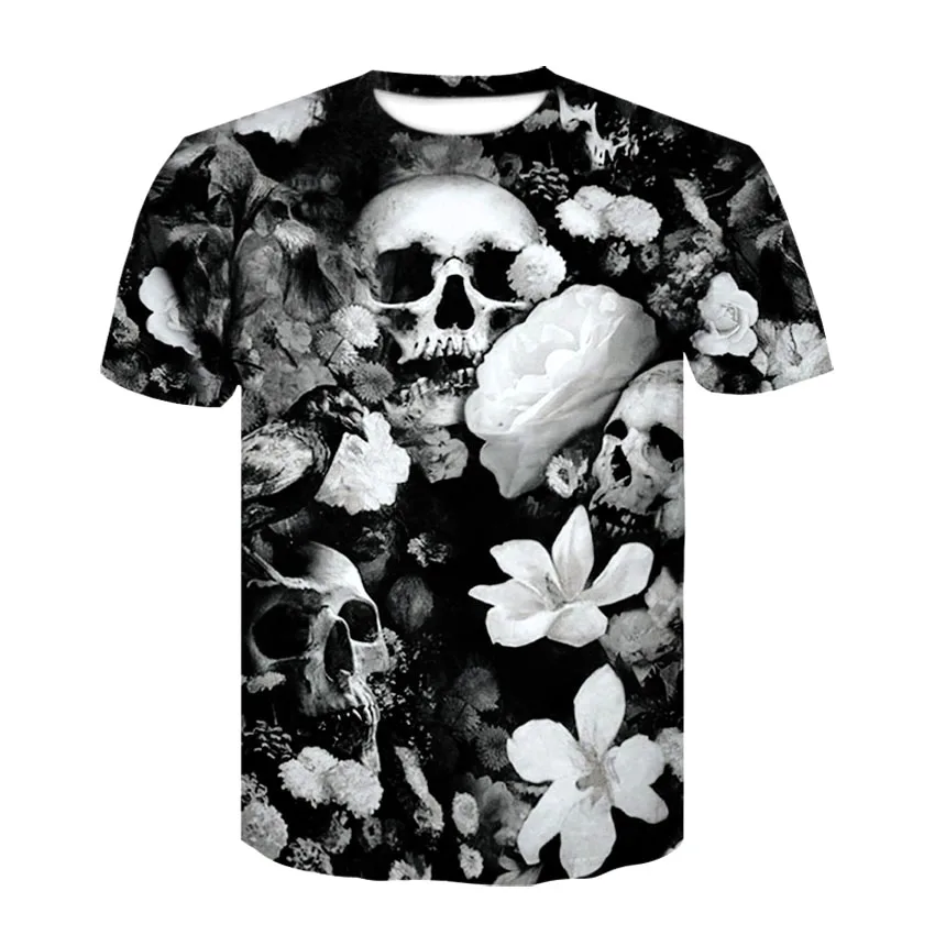 DEWIN Du Thunder Skull Футболка мужская женская хип-хоп летняя футболка Camisa Masculina женская футболка унисекс футболка harajuku - Цвет: D164