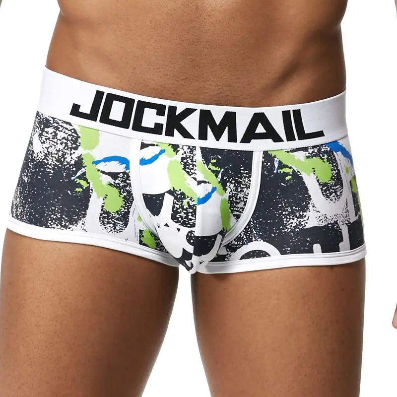 JOCKMAIL, сексуальные мужские хлопковые трусы, боксеры, мужское нижнее белье, одноцветные мужские шорты, дышащее нижнее белье, полосатые боксеры шорты, мужские боксеры - Цвет: 09