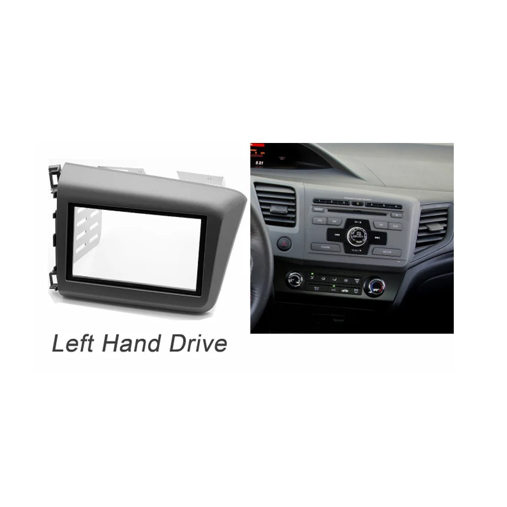 LHD Double Din Fascia for HONDA Civic 2011+ Radio DVD Stereo CD Panel