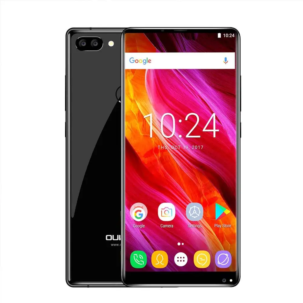 OUKITEL MIX2 6," 18:9 дисплей 6 ГБ ОЗУ 64 Гб ПЗУ 4080 мАч 5 В/5A Быстрая зарядка MTK6757 отпечаток пальца NFC Лицо ID Quad камеры смартфон - Цвет: Black