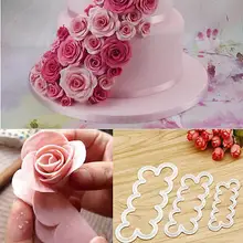 3D Роза резак цветок плесень сахарное ремесло украшения инструменты помадка торт выпечки