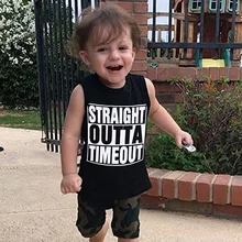 Комплекты для маленьких мальчиков, летние комплекты для мальчиков, одежда с принтом в виде букв, майка+ Камуфляжный комплект с шортами, одежда для маленьких мальчиков, детская одежда