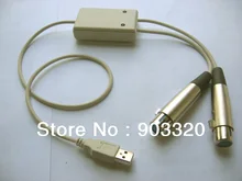 Freeshipping 2 DMX Output Ports thru 5 pins XLR connectorsUSB DMX Interface DMX512 Software support Win7