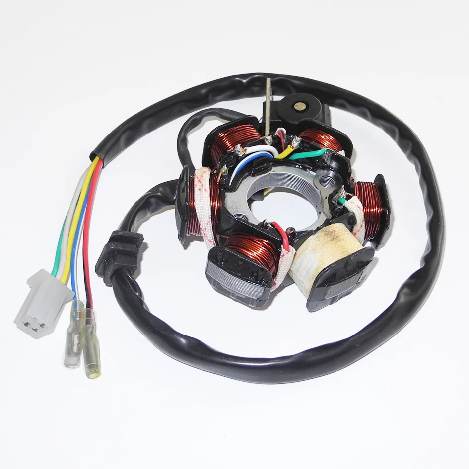 6 катушек 5 проводов магнитный статор для двигателя GY6 125cc 150cc(152QMI/157QMJ) запчасти