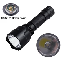 Linterna led C8 XP-L HI V3 para caza, de aluminio, XPL, AMC7135, resistente al agua, potente, para camping, batería de 18650