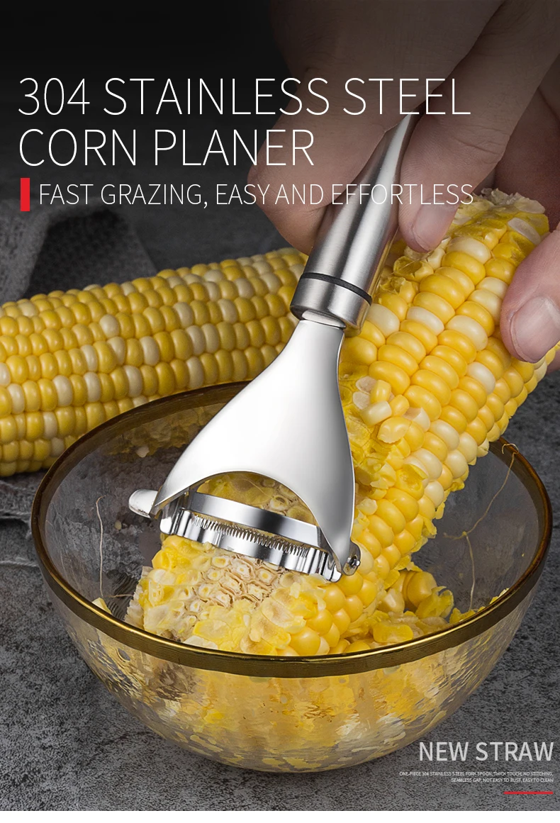 1pc Corn Threshing Peeler Stripper Corns Cob Remover Cutter Stainless Steel Peeler Vegetable Peeler Corn Planer