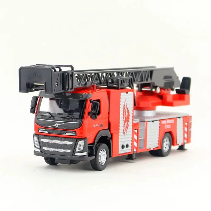 

1:50 Scale/Diecast Model/Volvo Fire Engine Truck Car/Engineering Toy/Sound & Light/Educational Collection For Children/Gift