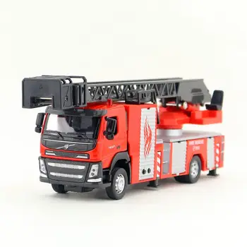 

1:50 Scale/Diecast Model/Volvo Fire Engine Truck Car/Engineering Toy/Sound & Light/Educational Collection For Children/Gift