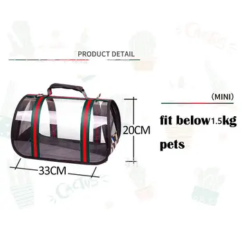 Transparent Pet Carrier Handbag Size Chart
