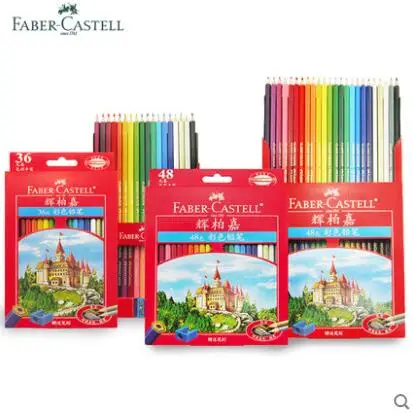 Классические разноцветные карандаши Faber Castell 12 24 36 48 60 72 100 в красной коробке набор