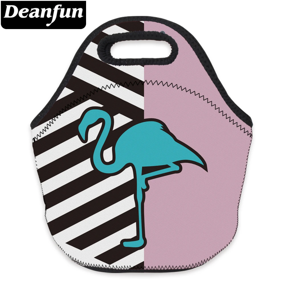 

Deanfun Waterproof Lunch Bag Flamingo Striped Kid School for Food Package 73088