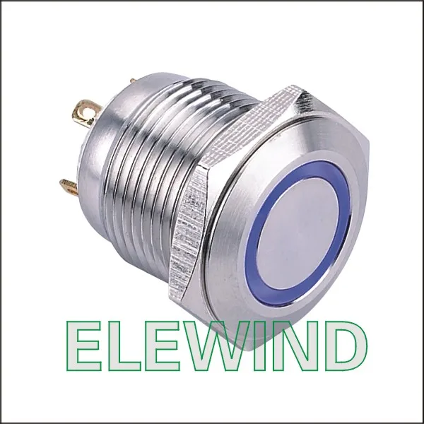 

ELEWIND 16mm 1NO push button switch With circle light (PM161F-10E/J/B/12V/S)