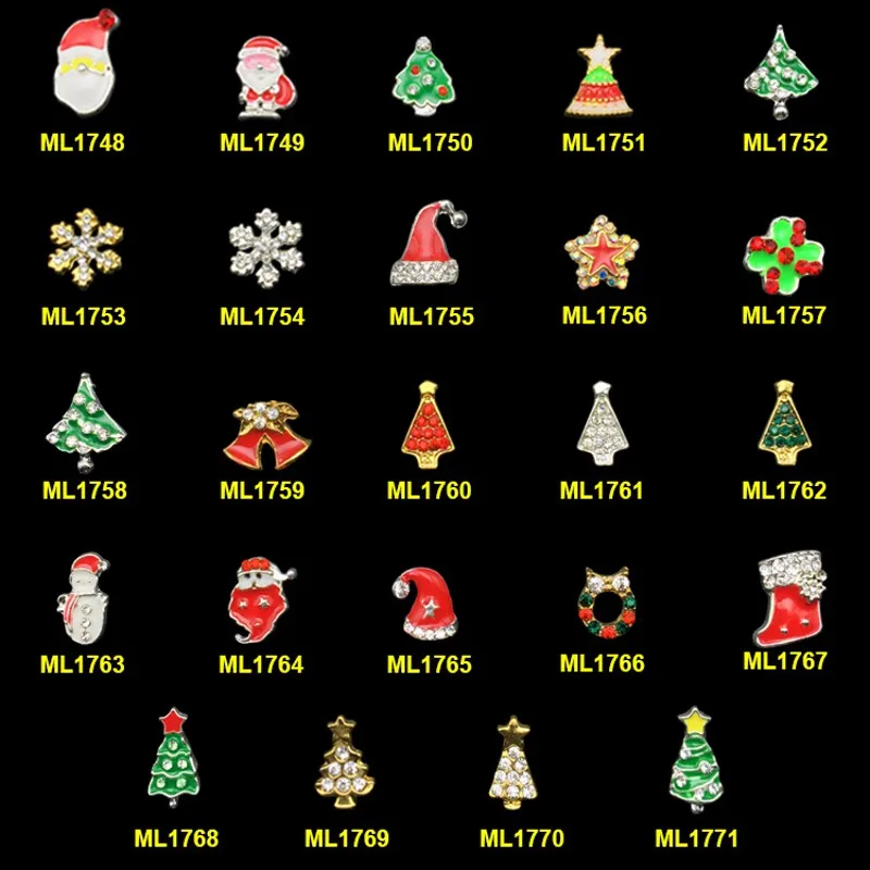 

Beauty Nail Art Decorations Alloy Snow Flower/Tree Christmas Design 3D Nail Charms Jewelry Glitter Alloy Free Shipping
