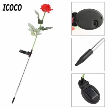 

Waterproof Rose Flower Solar Power LED Light Outdoor Garden Yard Lawn Landscape Balcony Decorative Lamp Energy-saving