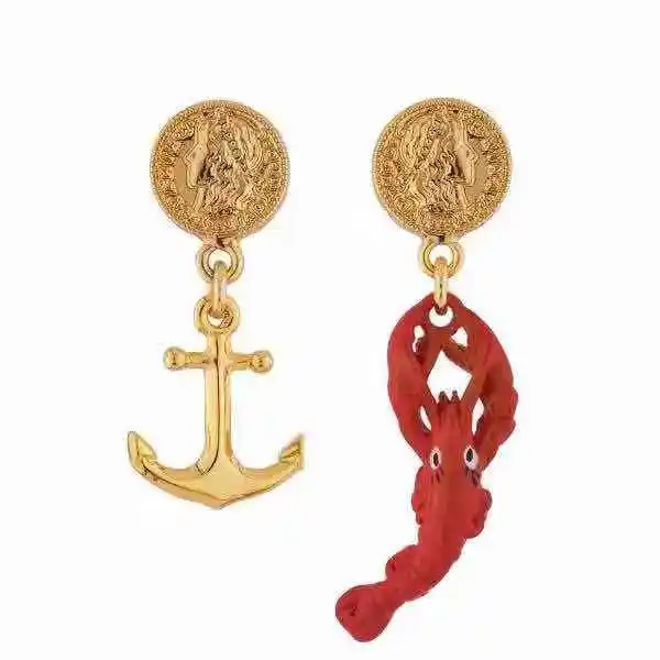 Ручная работа глянцевое покрытие океанские раки Женские Без Шпилька-Сережка для пирсинга ювелирные изделия для вечерние