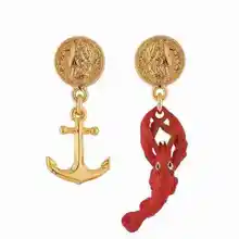 Ручная работа глянцевое покрытие океанские раки Женские Без Шпилька-Сережка для пирсинга ювелирные изделия для вечерние