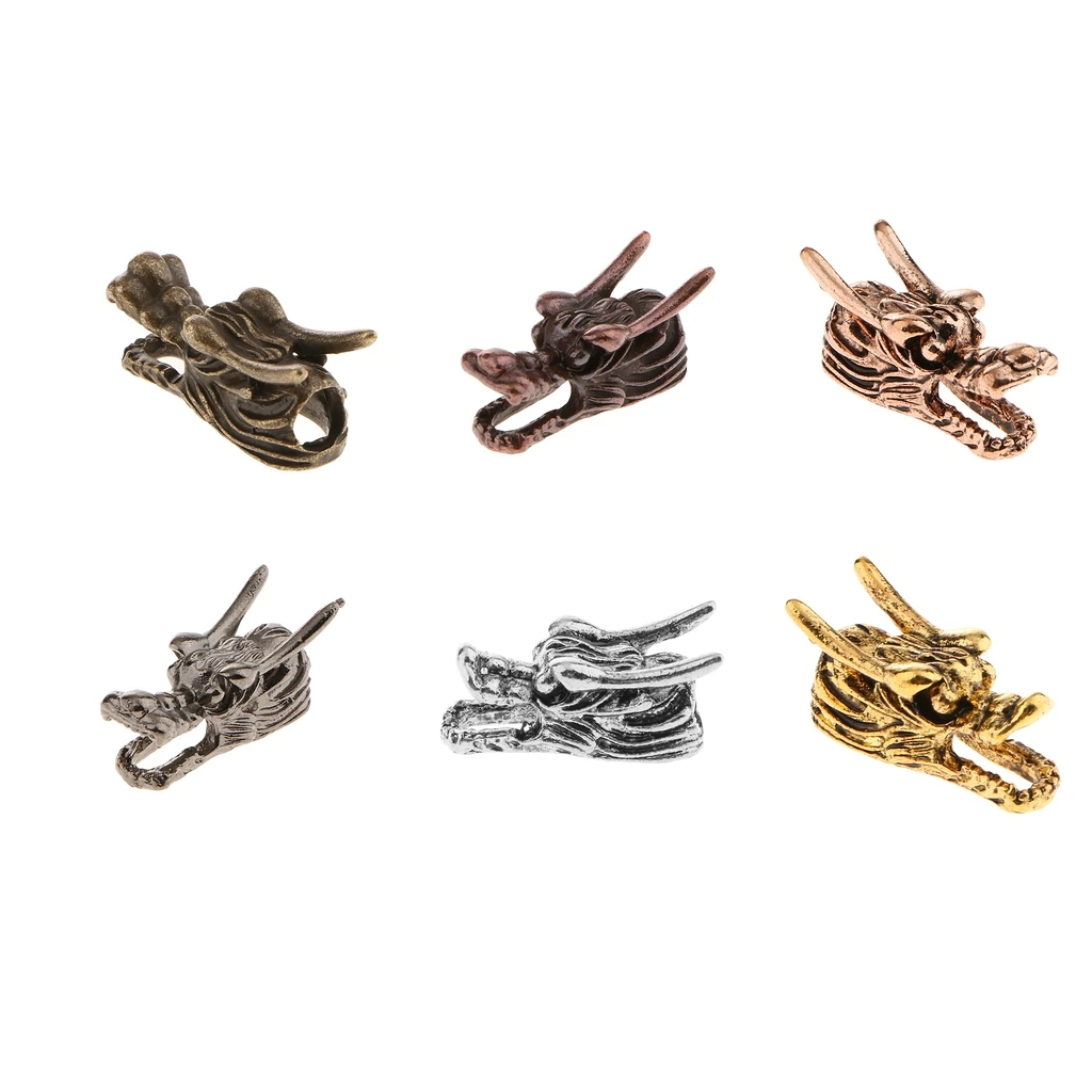 10 Pieces DIY Antique Dragon Head Beads Wholesale 22x 9 mm Beads Supplies Big Hole Dragon Charm Metal Beads Accessories