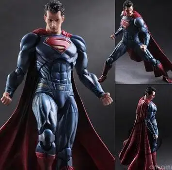 

High Quality 27cm Superman Action Figure Play Arts PA Kai Dawn of Justice Batman v Superman PVC Toys 25cm 265
